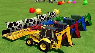 Animal Loader with Colors! Transporting Cows with JCB in FS22।