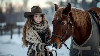 On Christmas Dawn, He Found a Starving Girl Feeding His Horse Snow