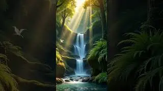🌿✨Magical Forest Waterfall in Pixar Style!💧#waterfall #nature  #3danimation #shorts #aiart #viral