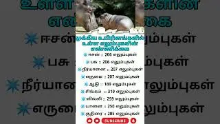 🔥Number Of Bones In Other Animals|| #tamil #shorts