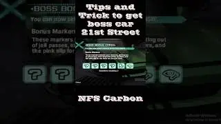 Tips and Trick to get car 21st Street boss - Need For Speed Carbon #shorts