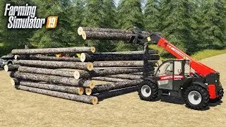 FS19- BUILDING A LOG CABIN! ADDING WALLS & FINISHING THE BASE (MULTIPLAYER)