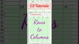 Transpose function in Excel | rows to columns | excel 