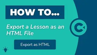 How to Export a Lesson as HTML