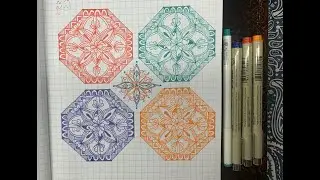 Pattern Play: Mandala Meets Zentangle Sakura MICRON pen 0.5