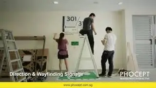 Phocept - Directional Signage Text Cut-Out Sticker Installation.