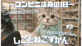 【しごとねこずかん】Working Cat Diary #3 居酒屋猫の1日  Convenience Store Clerk 