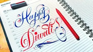 Happy Diwali in Beautiful Stylish Calligraphy || How to write diwali in cursive