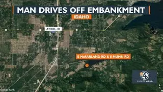 Man crashes into embankment near Athol, life-flighted to hospital