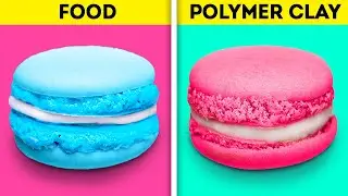REAL FOOD VS POLYMER CLAY FOOD || 28 SURPRISINGLY BEAUTIFUL POLYMER CLAY DIYs