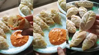 Authentic Chicken Momo Recipe 😍/ Different style Chutney recipe 🤤 #chickenmomos #recipe #easy