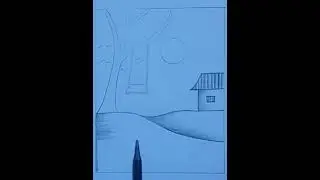 How to Draw🍁🌺  A Village Asleep  #poeticart, #artjournal, #peacefulart, #calmart
