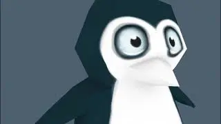 penguin 3D model painted.