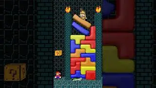 Mad Mario But Time Back Softbody Tetris #Shorts