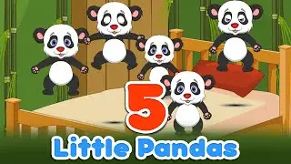 Five Little Pandas Jumping on the bed | Animation Nursery Rhymes and Songs for Children