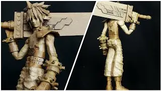 SCULPTING CLOUD STRIFE FROM FINAL FANTASY VII [REMAKE] OUT OF PAPER