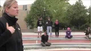 College Girl Challanges Street Preacher