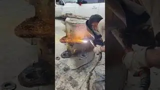 Сверление ковша экскаватора!
