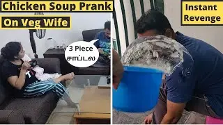 Chicken prank on veg wife |funny tamil couple  | Instant revenge to him|Prank on wife  Tamil
