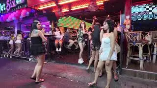 Pattaya Soi 6 Redlight District Nightlife, Thailand 4K 60FPS Slow Motion