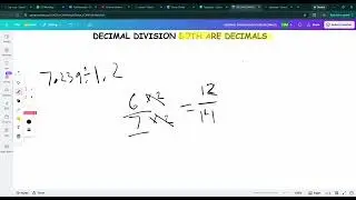 DECIMAL DIVISION BOTH ARE DECIMALS  #math #decimals #decimaldivision