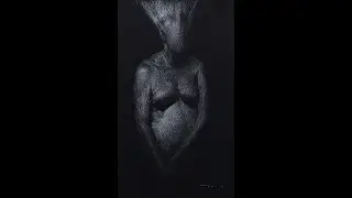 White Prisma color on black paper egghead life drawing time lapse.