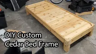 Custom Cedar Bed Frame - Made From Deck Boards & Fence Posts