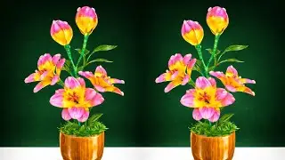 DIY Plastic Spoons Flower Craft Ideas | Easy & Beautiful Home Decor | plastic Spoons Flower Making