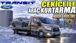 ÇEKİCİ İLE KARLI HAVADA ARAÇ KURTARMA !! SIRTIMIZDA HONDA CIVIC TAŞIYORUZ | ETS2 NORDIC HORIZONS #19
