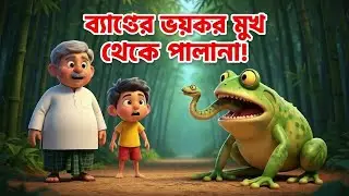 ভয়ংকর ব্যাঙ! শেষ মুহূর্তে বাঁচলো কীভাবে? 😲Giant Frog Attack! Funny Cartoon Escape 🐸😂