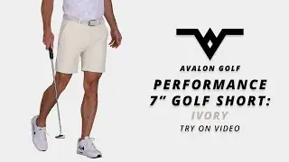 7 Inch Inseam Golf Shorts in Ivory | Avalon Golf Co