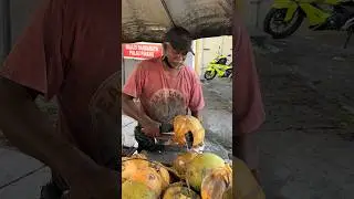 Only $1 Golden Coconut! Malaysian Fruits Cutting Skills