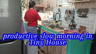 Медленное, продуктивное утро в крошечном доме 🏡 Стирка 🧺 Приготовление еды Ведение домашнего хозя...