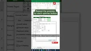 Spinner button ⏏️ 💯 in Excel | Data Entry Control & Dynamic Dashboard Trick #excel #exceltips #spred