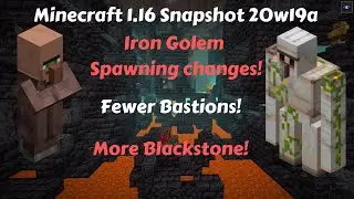 Minecraft 1.16 Snapshot 20w19a: изменения в появлении железных големов, поведении жителей + множество исправлений ошибок!