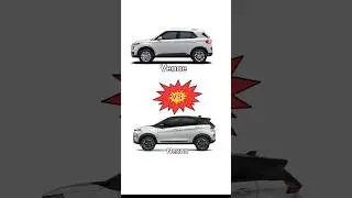 Nexon vs Venue🚀! #shorts #tatanexon #venue #indiancars #carcomparison #hyundai #tata