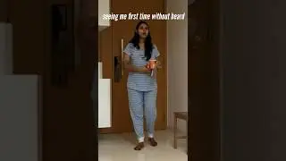 Surprising my wife with clean shave 😝 #shorts #wife #react #couple