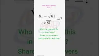 Daily Math Challenge 182 #maths #mathstricks #math #mathematics #algebratips #algebra