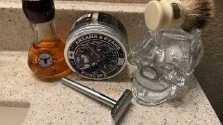 Ariana & Evan&rsquo;s Khalifa Soap, Bevel Razor, Avon Wild Country Aftershave & Simpson Chubby 1 Brush.
