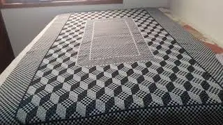 ponto cruz duplo 3d,toalha de mesa para  6 cadeiras...
