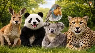 Wild Animal Sounds: Kangaroo, Panda, Koala, Leopard, Cheetah - Animal Video