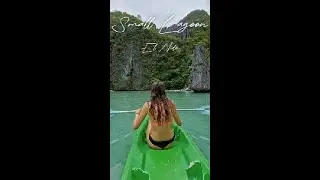 Kayaking through crystal-clear waters at Small Lagoon, El Nido - pure island magic.