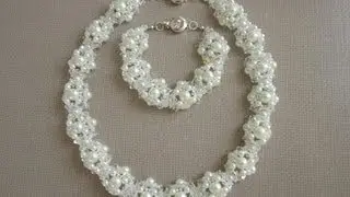 Wedding necklace and bracelet. Свадебное колье и браслет . Tutorial.