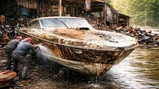 ASMR Car Restoration! Chris-Craft Corsair 36 | Extreme Damage to “Like-New” Luxury Finish