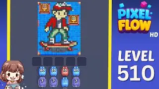 Pixel Flow Level 510 Solution Walkthrough