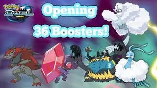 Opening 36 Boosters!(EX Pulls)-Pokemon Duel