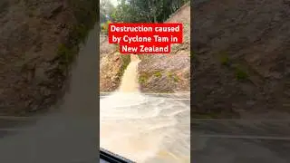 Destruction caused by Cyclone Tam in New Zealand #shorts