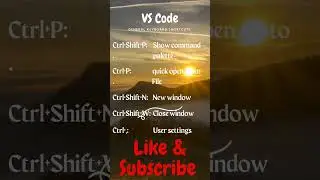 Visual Studio Code - Keyboard shortcuts for Windows (Part-1) 