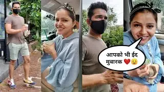 EXCLUSIVE : RUBINA DILAIK & ABHINAV SHUKLA SPOTTED OUTSIDE STARBUCKS COFFEE SHOP IN ANDHERI 📸