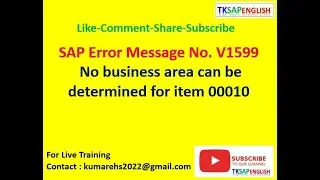Message No. V1599 - No business area can be determined for item 00010